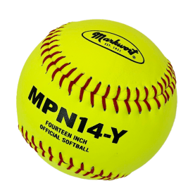 Markwort Softball Leather 14 Poly Core Yellow/Red Stitch