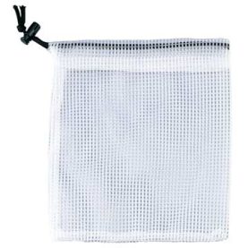 White Mesh Bag with Drawstring - 8in x 7in