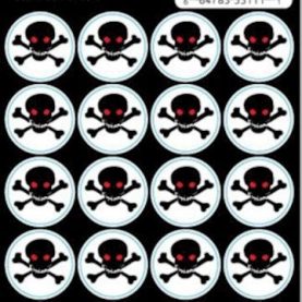 SportStar Helmet Award Decals - Skull - Black