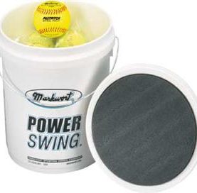 18 Pcs of SK12Y Softball w/ Markwort Ball Bucket