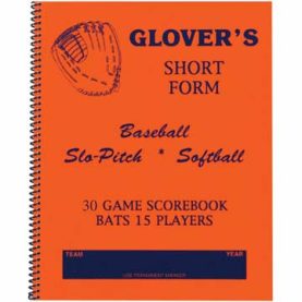 Glover's Baseball/Softball Short Form 30-game Scorebook