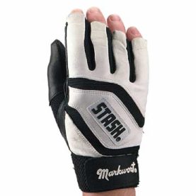Stash Glove Adult Left Black/White Half Finger Glove