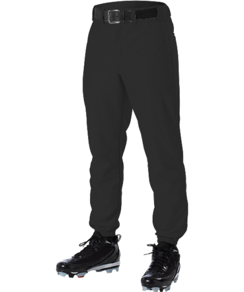 Alleson Youth Fastpitch Pants w/ Belt Loops - Black