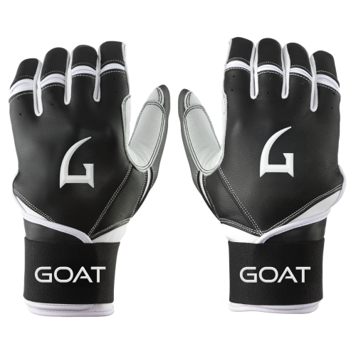 Origin Series Long Cuff Black and White Batting Gloves - Youth