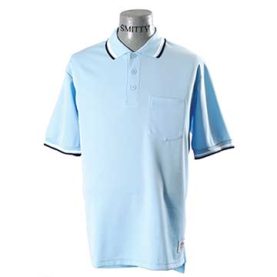 Smitty's  Ultra-Mesh Short Sleeve Shirt Light Blue w/ White & Navy Trim