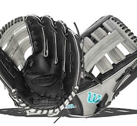 Wilson A500 Series Ball Glove-12.5" Black/Grey/Tropical Blue